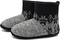 Men's Knit Rock Wool Indoor Slipper Boots - Memory Foam Comfort