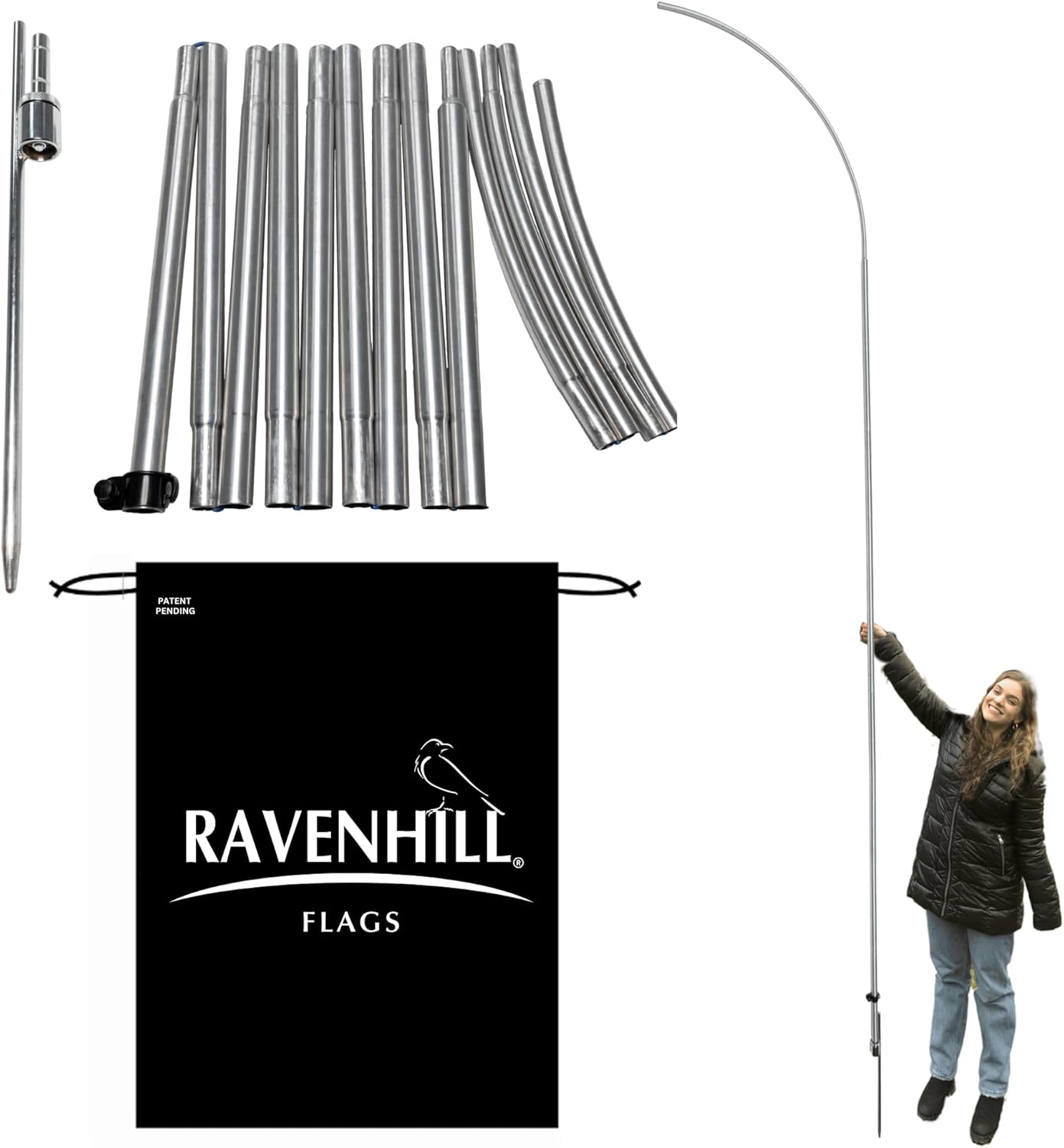 Ravenhill Feather Flag Pole Kit for Business Advertising Outdoors