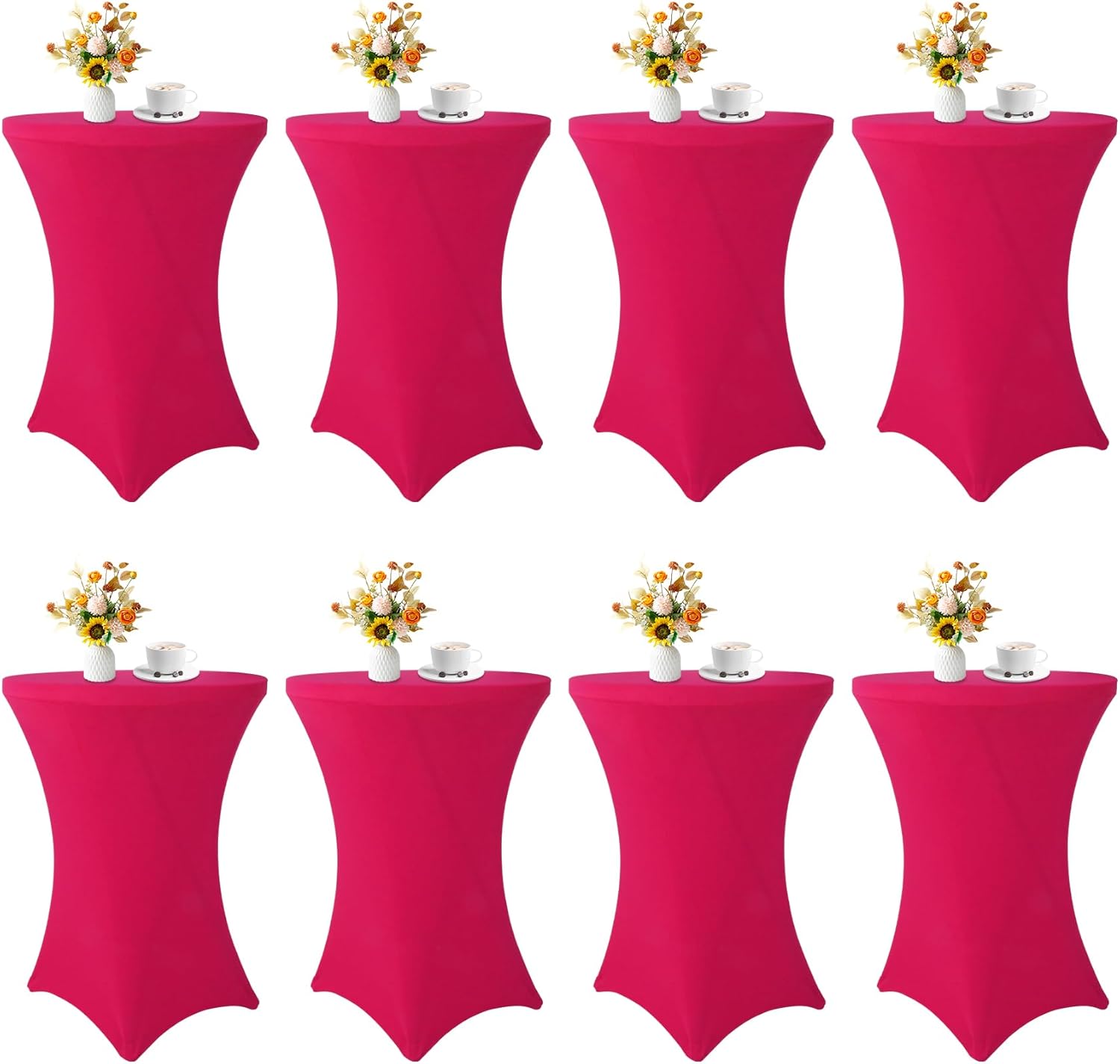 8 Pack Fushia Cocktail Table Covers for Parties and Events