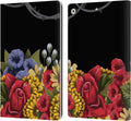 Frida Kahlo Efflorescence Red Florals Leather Wallet Case for iPad