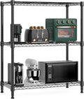 750 lbs 3-Tier Black Wire Storage Rack 13.8in D x 29.5in W - Compact