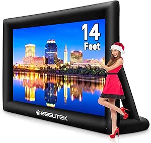 Seeutek 14 Feet Inflatable Outdoor Movie Projector Screen for Fun