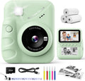 Instant Print Kids Camera: 48MP HD Photos, Green