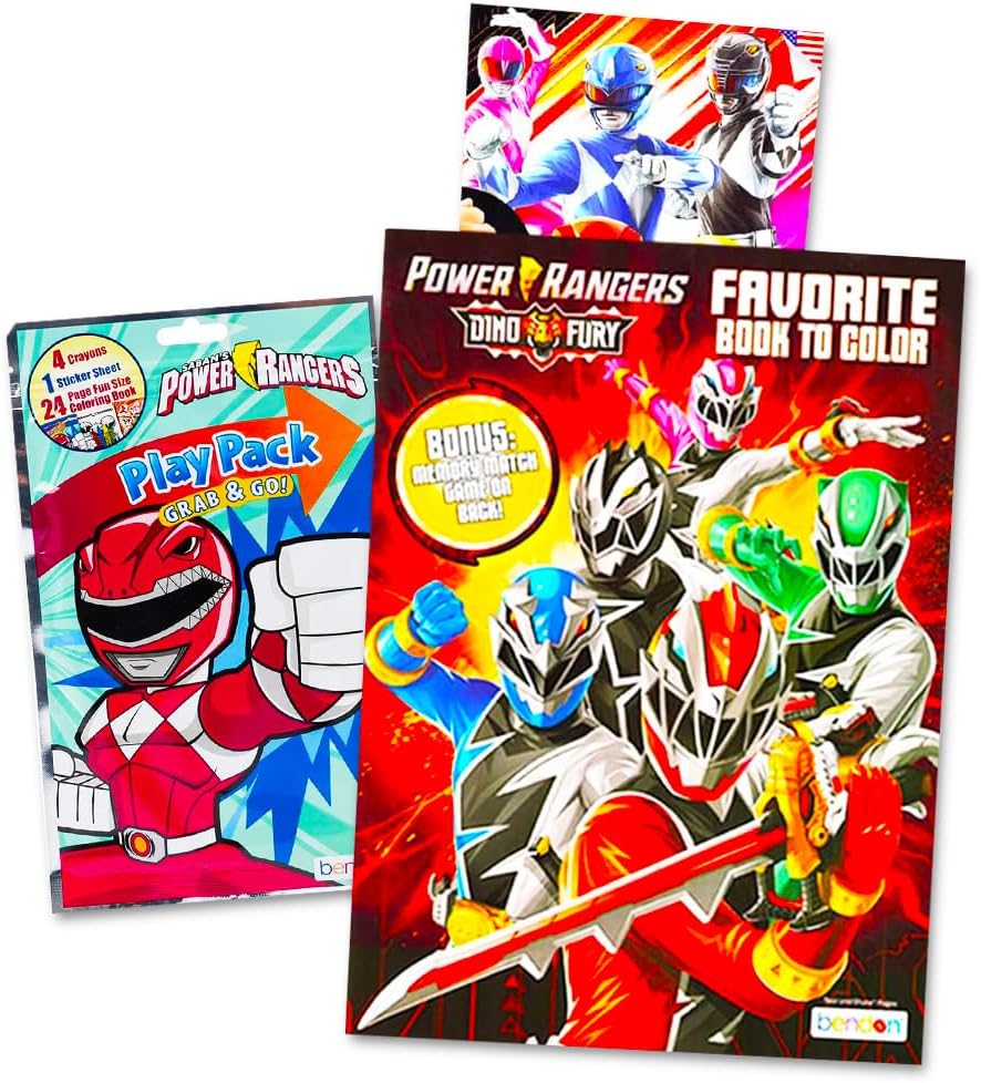 Power Rangers Coloring Set - 2 Books & Stickers