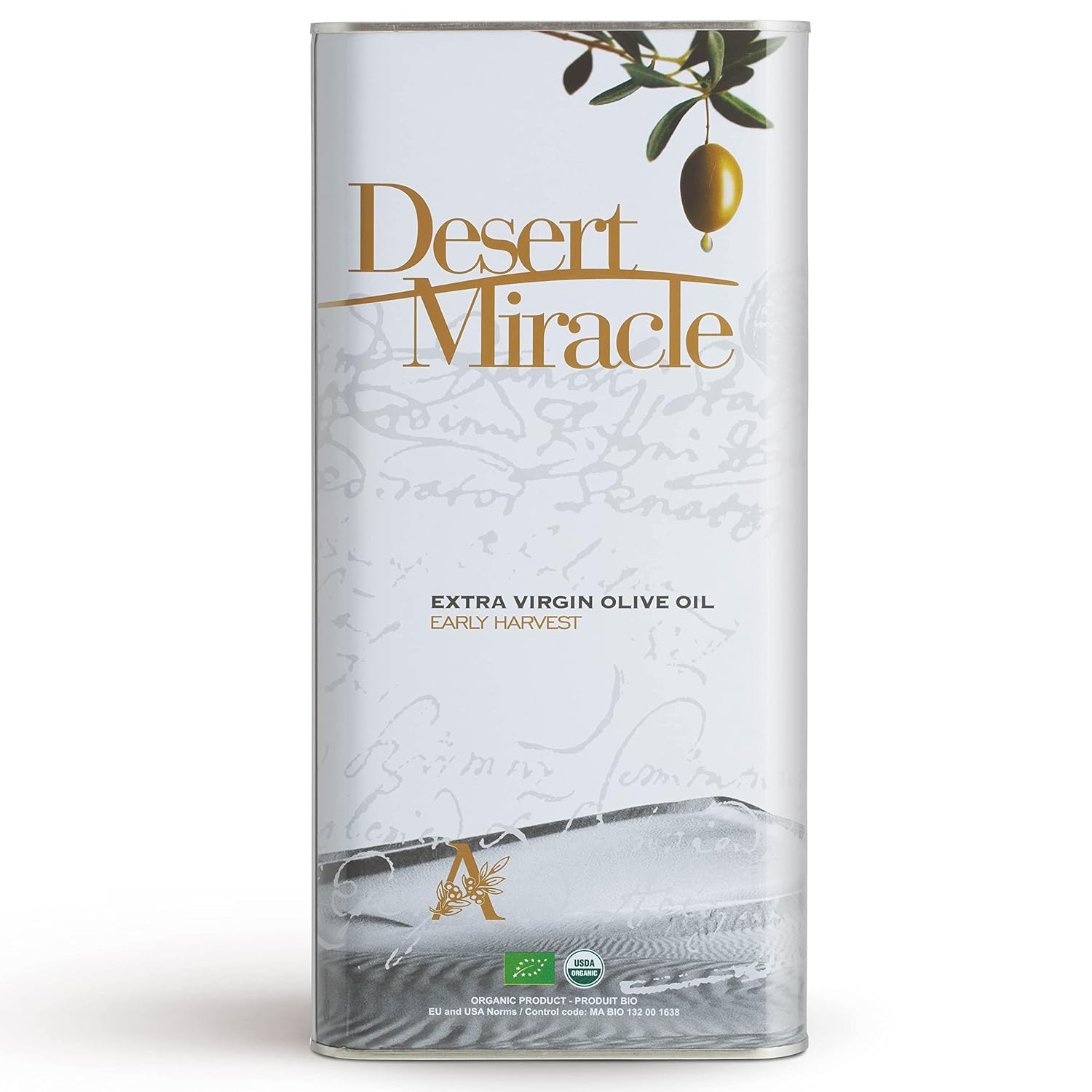 Cold Pressed Moroccan Olive Oil Rich in Polyphenols - 5 Liter Can