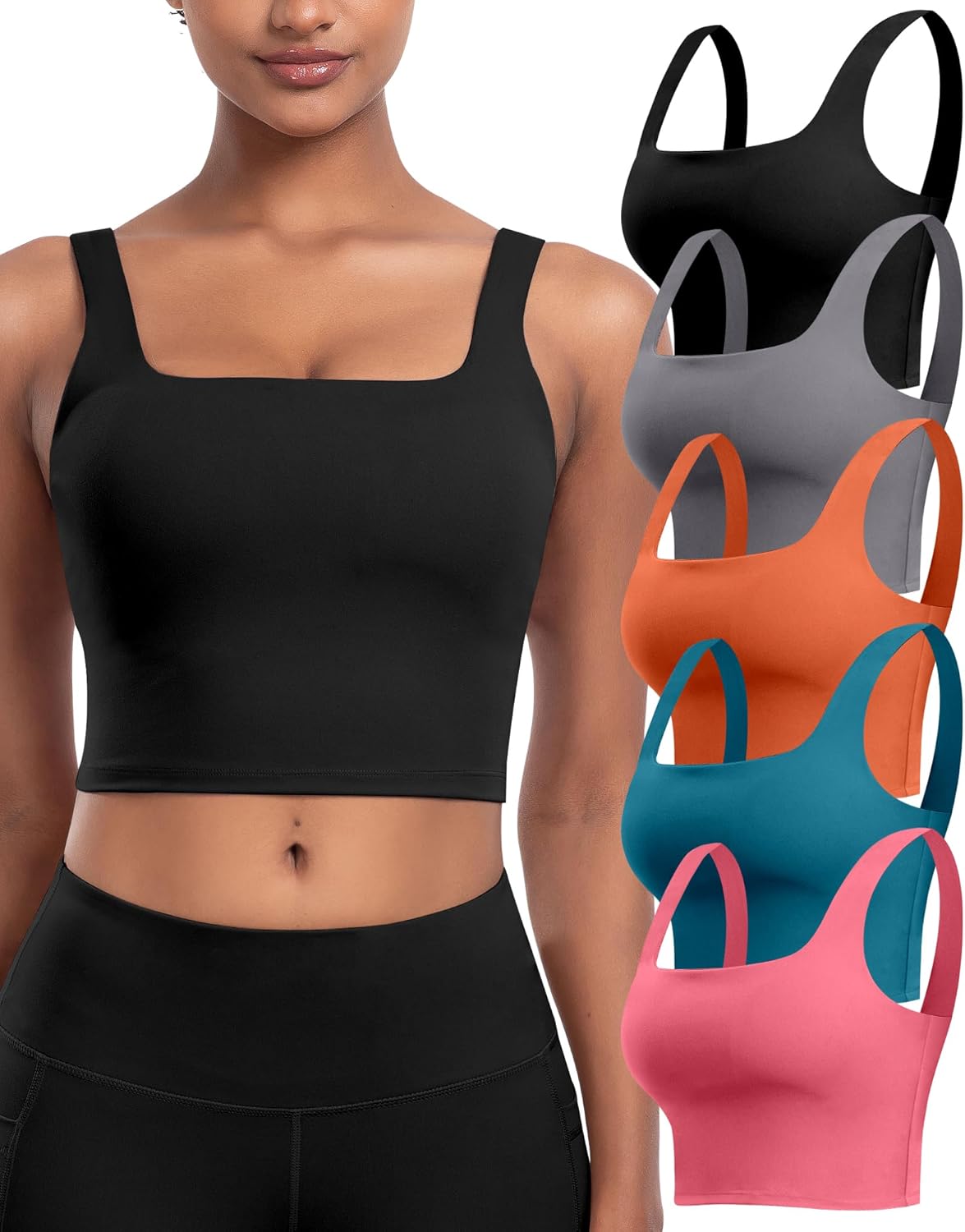 Womens Sports Bras 5 Packs for Comfortable Workout and Yoga