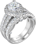 Wuziwen Pear CZ Wedding Engagement Ring Set for Women - Sparkling
