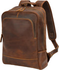 Leather Backpack for Men 15.6in Laptop - Dark Brown, Top-Grain Leather
