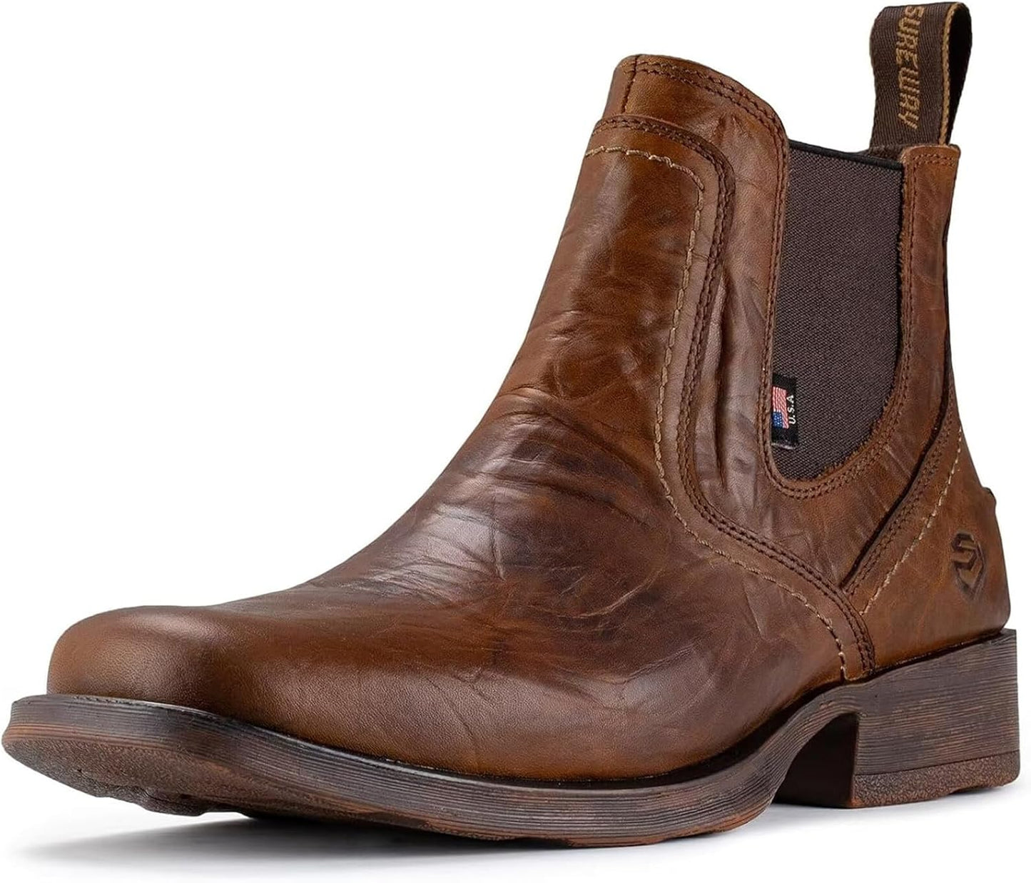 SUREWAY Mens Western Chelsea Cowboy Boots for Comfort & Style