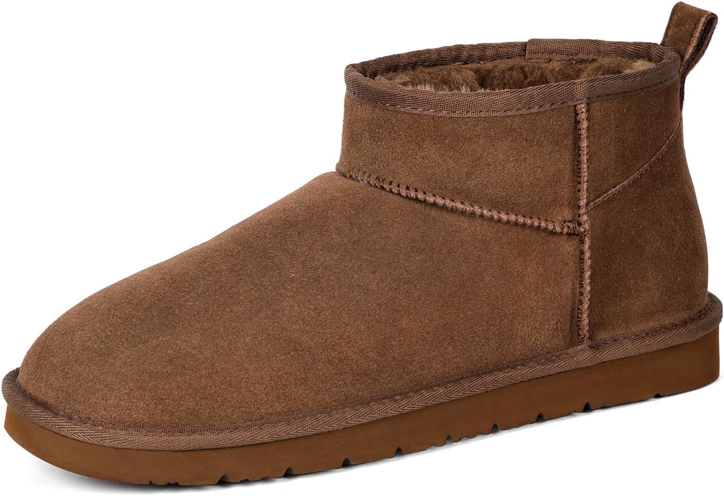 Snow Boots for Men with Genuine Suede and Faux Fur Lining