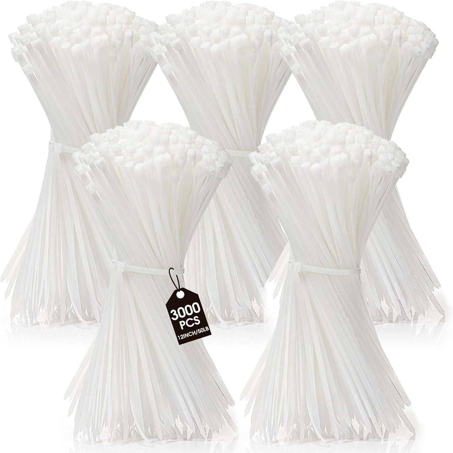 3000 Pieces Heavy Duty Cable Zip Ties for Gardening and More