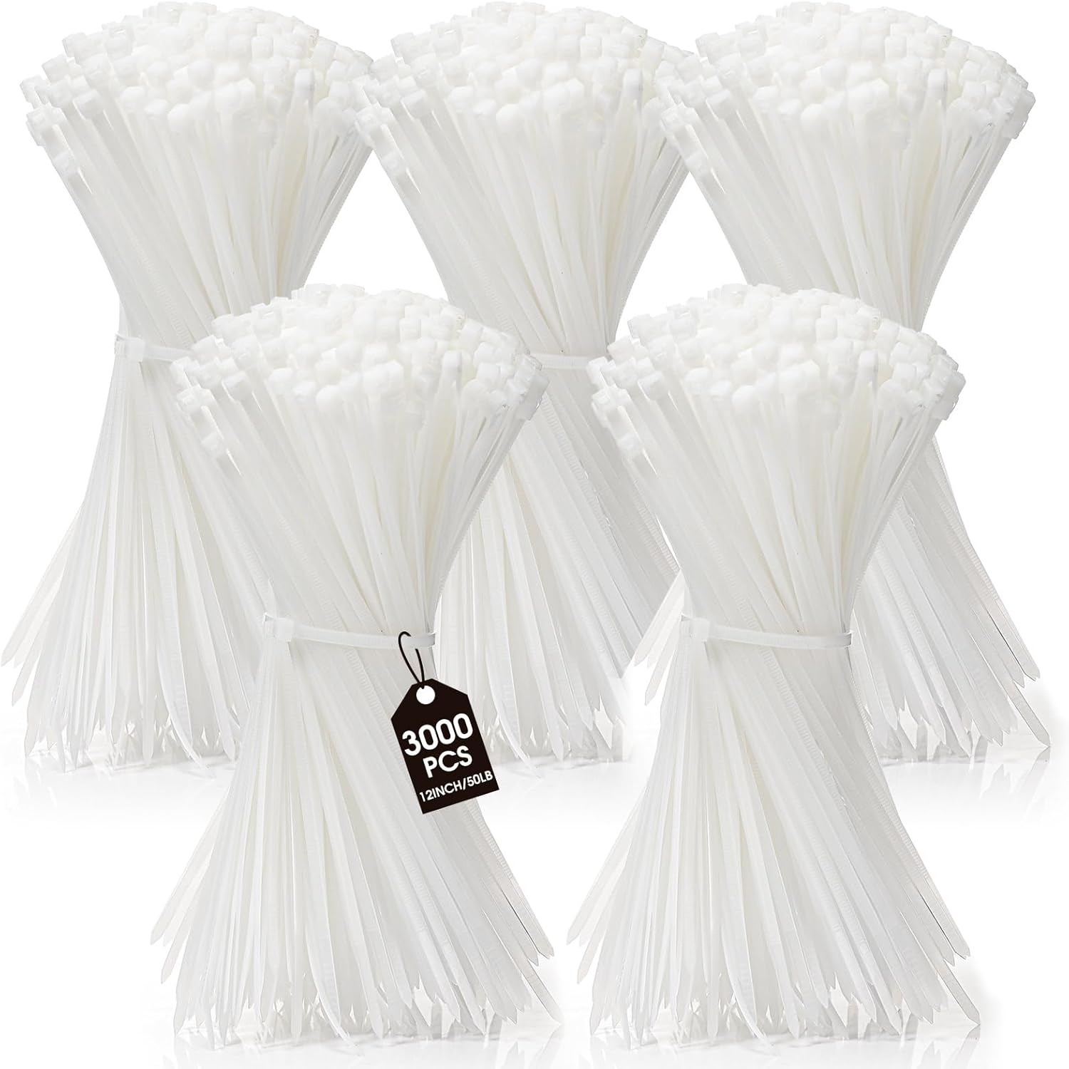 3000 Pieces Heavy Duty Cable Zip Ties for Gardening and More