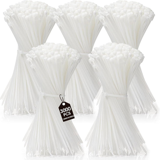 3000 Pieces Heavy Duty Cable Zip Ties for Gardening and More