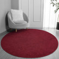 Round Area Rug 6x6 ft Rose Red - Soft Memory-Foam Circle Rug