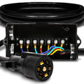 7-Way Trailer Plug Adapter Cord 8ft with Junction Box - Tidy Wiring