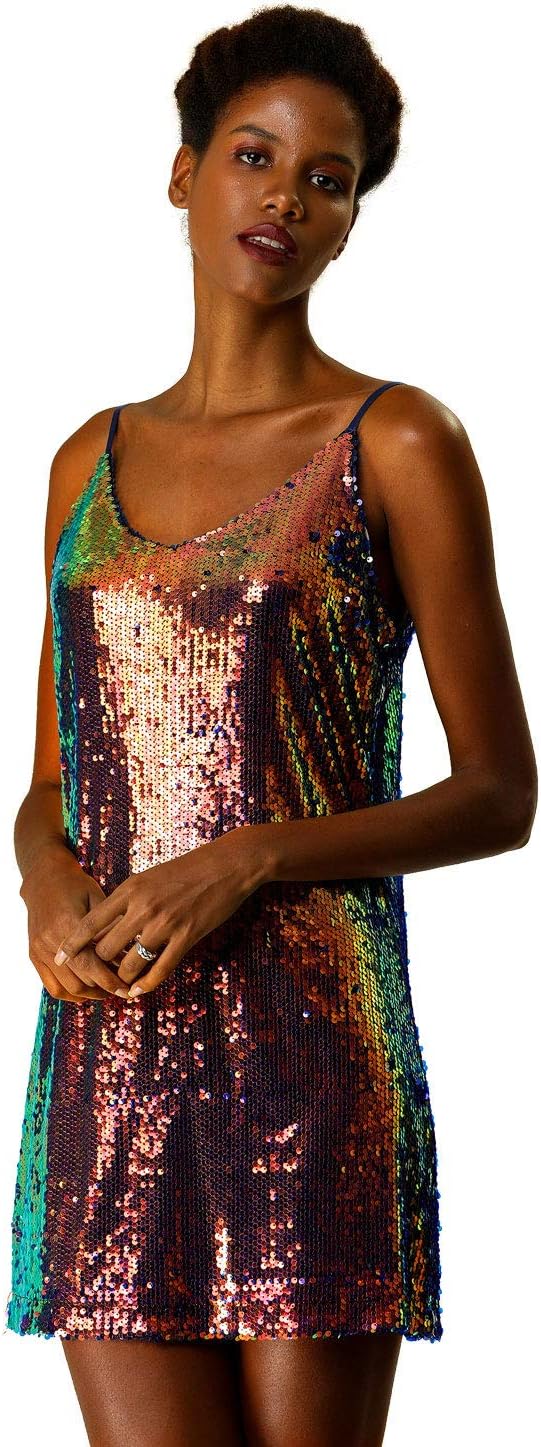 Allegra K Women's Glitter Sequin Dress for Party and Clubwear