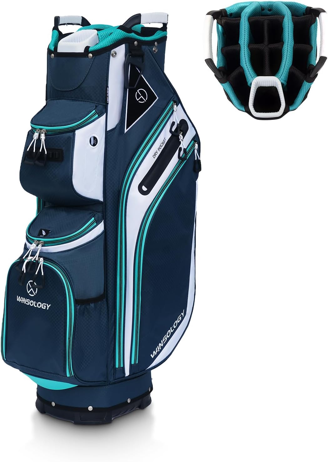 Lightweight Golf Bag with 14 Dividers, 11 Pockets & Cooler