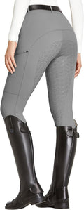 FitsT4 Sports Women's Full Seat Riding Tights with Zipper Pockets side