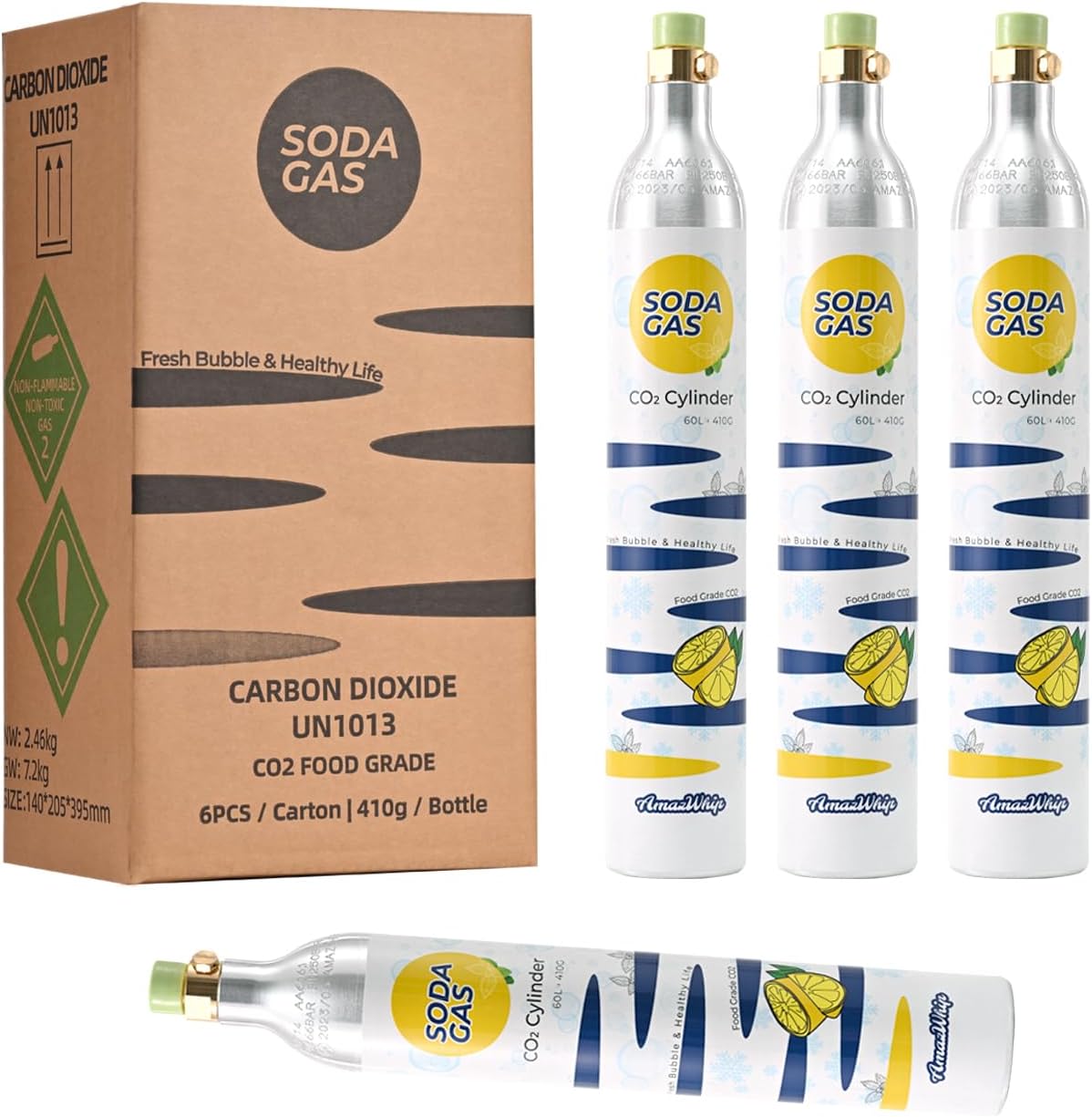 10 Fully Charged CO2 Cylinders for SodaMaker
