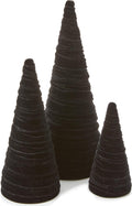 Your Heart's Content Black Velvet Trees Set of 3 - Elegant Mantel