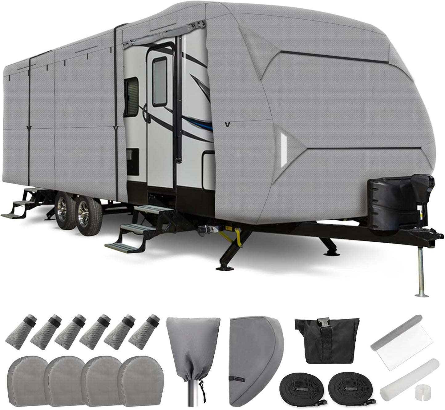 Leader Accessories Travel Trailer RV Cover for 24ft-27ft Campers