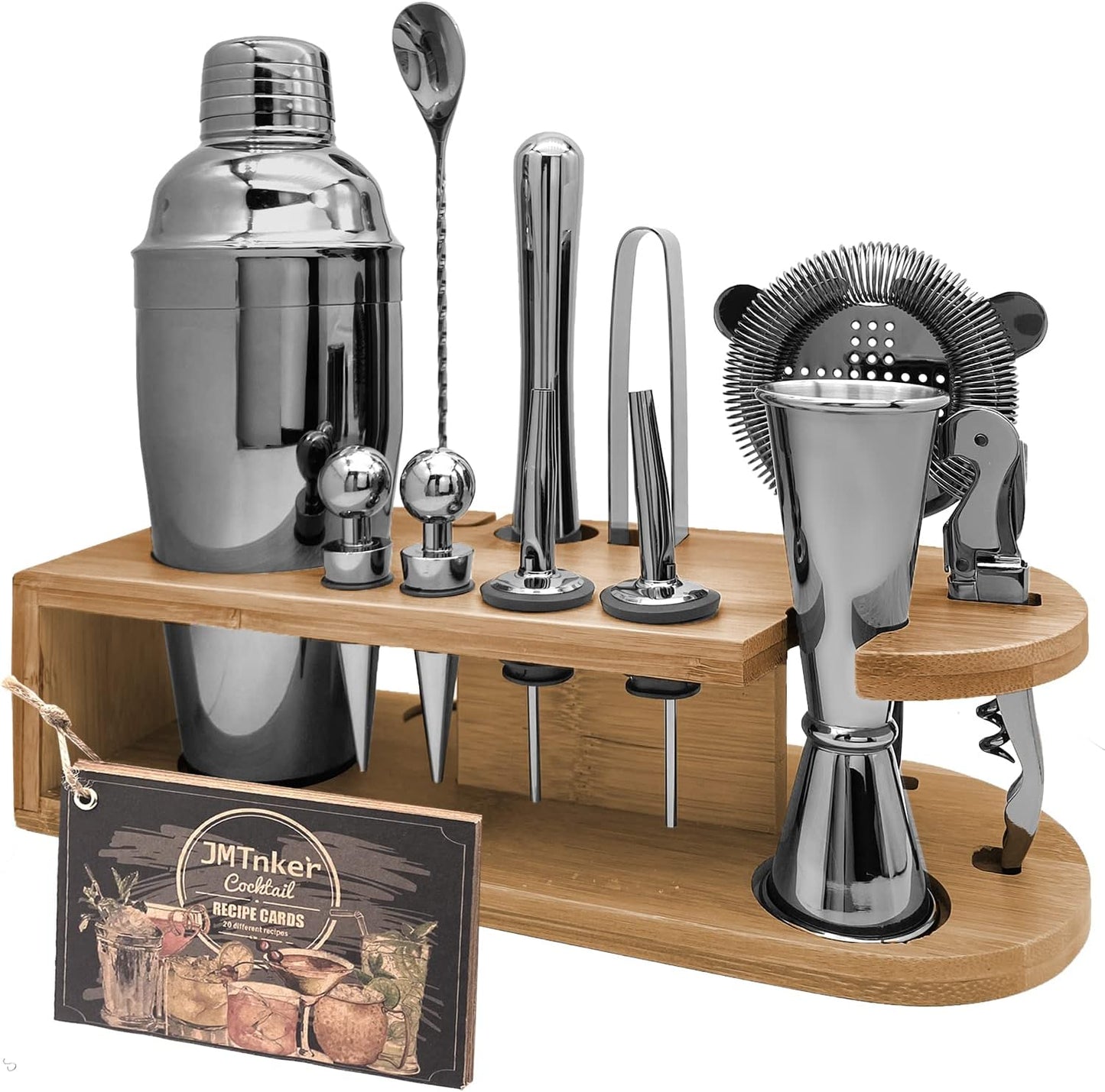 Bamboo Stand Bartender Kit: Craft Cocktails with Ease
