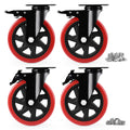 Caster Wheels Heavy Duty 6 in Casters Set of 4 - Quiet, Locking Swivel
