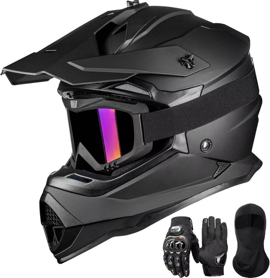 ILM Adult Dirt Bike Helmets for Men and Women with Goggles