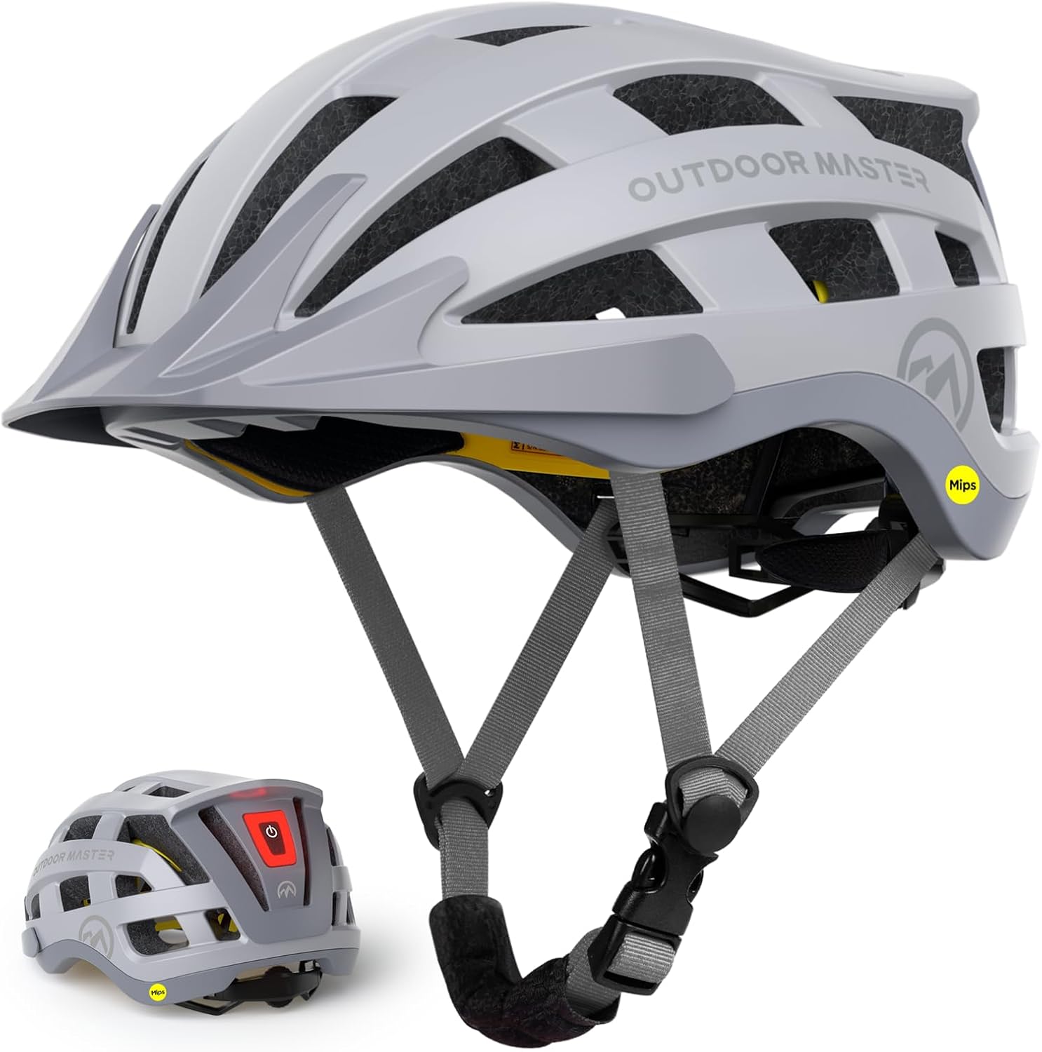 OutdoorMaster Gem II MIPS Bike Helmet with Light for Safety