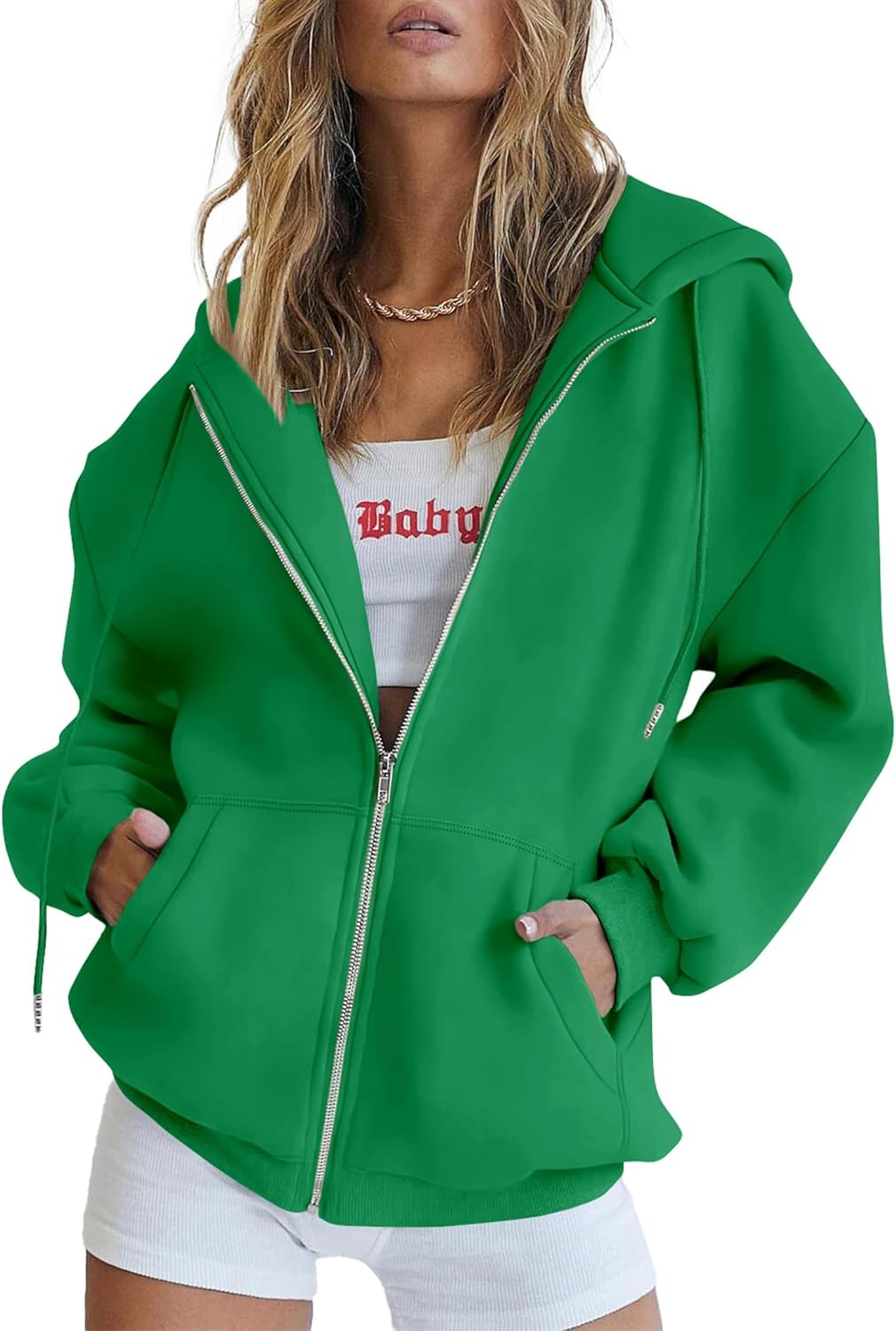 PRETTYGARDEN Women's Zip Up Y2K Hoodies for Casual Style