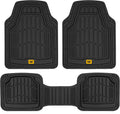 Cat ToughRide Heavy-Duty 3 Piece Rubber Floor Mats Black - Trim to Fit