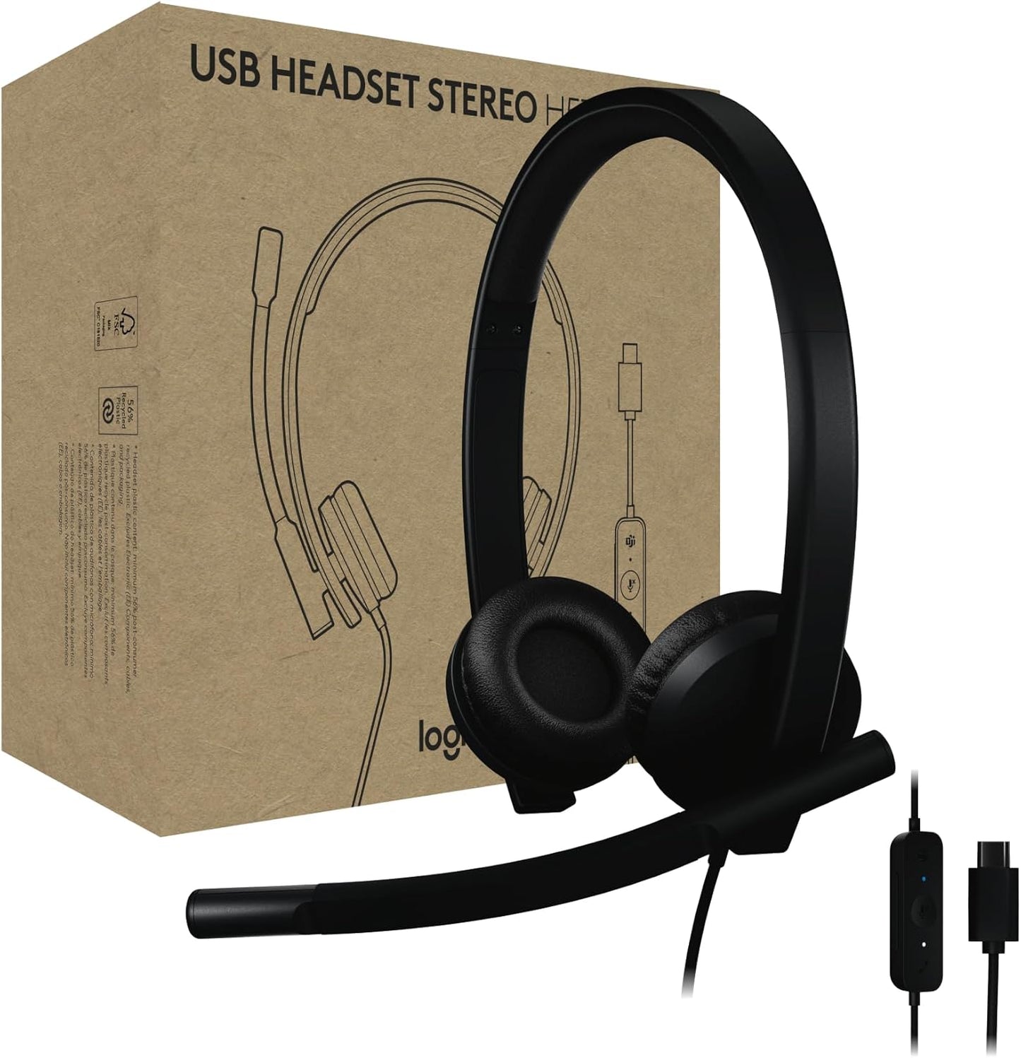 Logitech H570e USB Headset with Microphone for Clear Calls