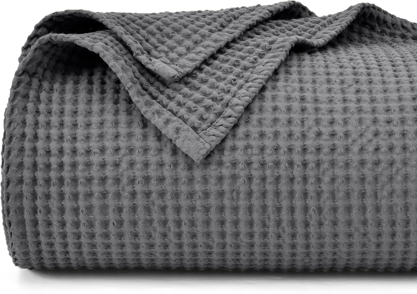 PHF 100% Cotton Waffle Weave Blanket for Cozy Winter Nights