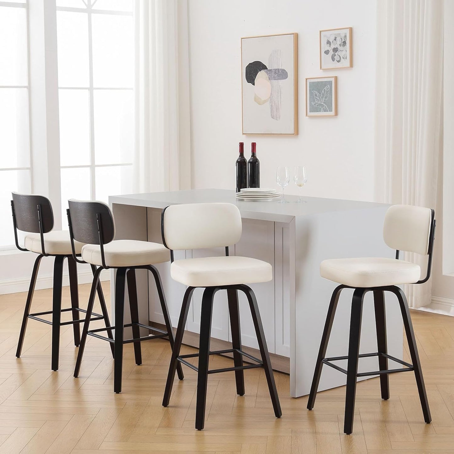 Swivel Counter Height Bar Stools Set of 4 for Kitchen Use