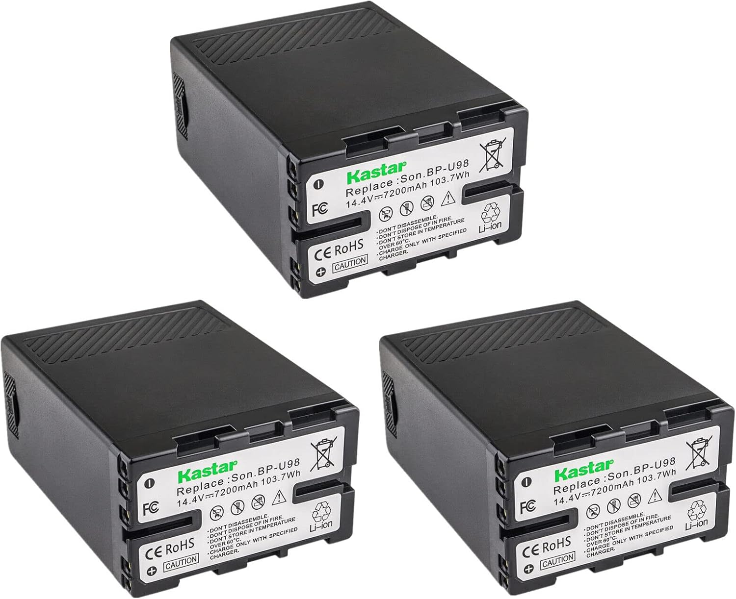 Kastar 3-Pack BP-U98 Battery Replacement for Sony Cameras