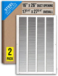 Fits 16x26 Duct Opening Steel Return Air Grille - 2 Pack