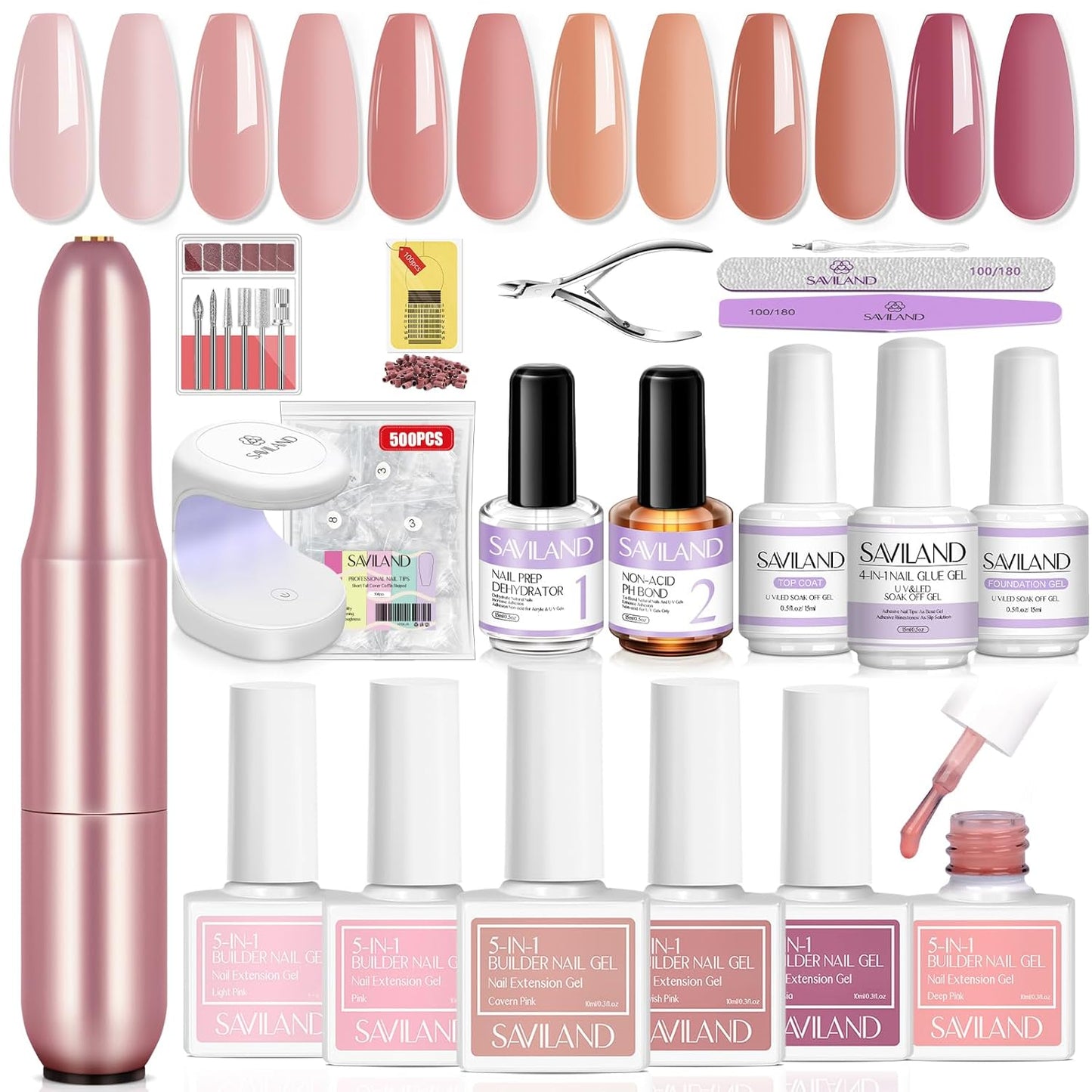 SAVILAND Builder Nail Gel Kit: Complete Nail Enhancement Set