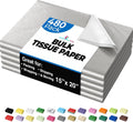Party Solids Silver Tissue Paper 15 in x 20 in - Bulk 480 Sheets
