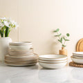 AmorArc Ceramic Dinnerware Set Service for 6 - Handmade Reactive Glaze
