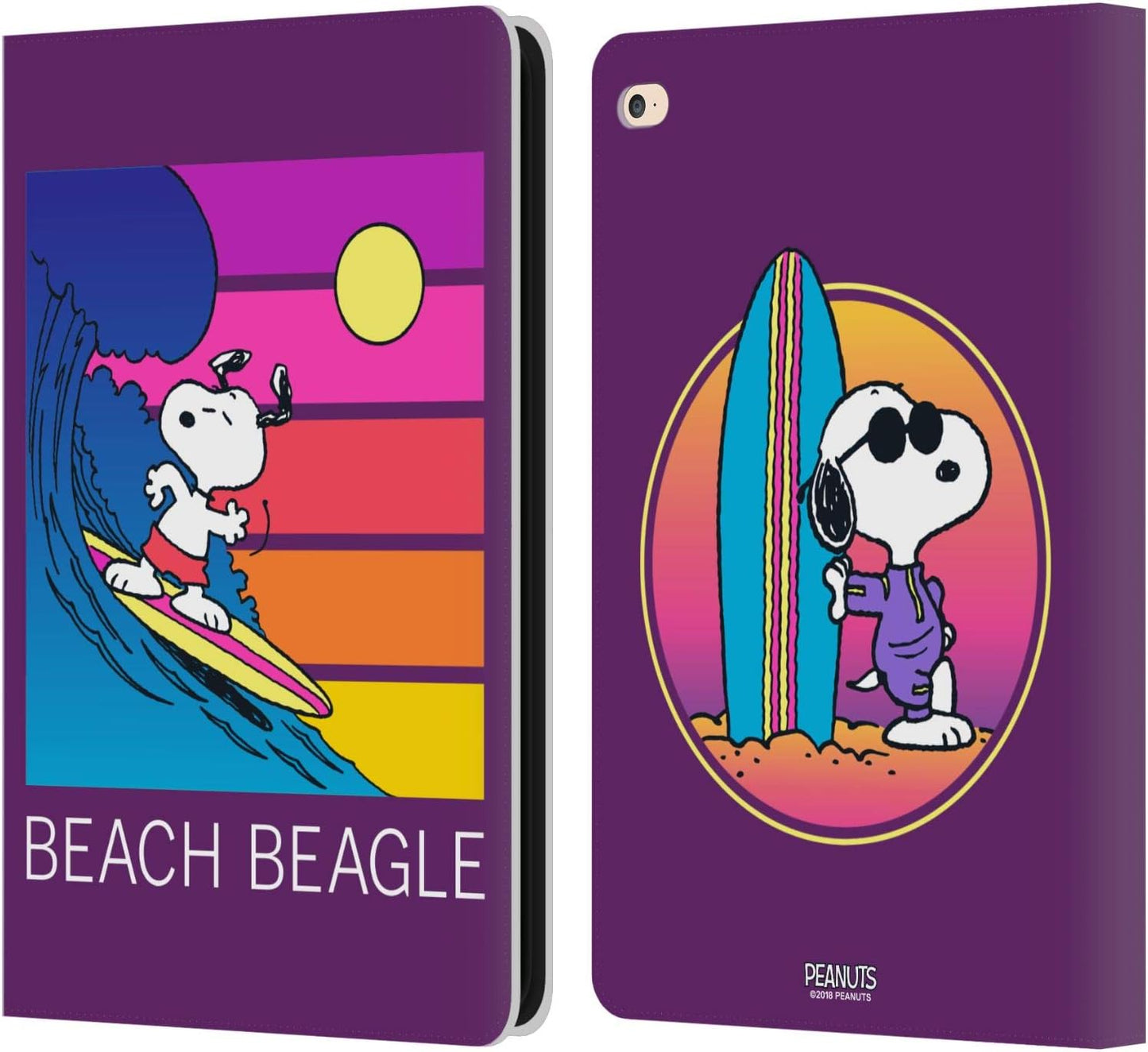 Peanuts Beach Beagle Snoopy Aloha Disco Leather Wallet Case