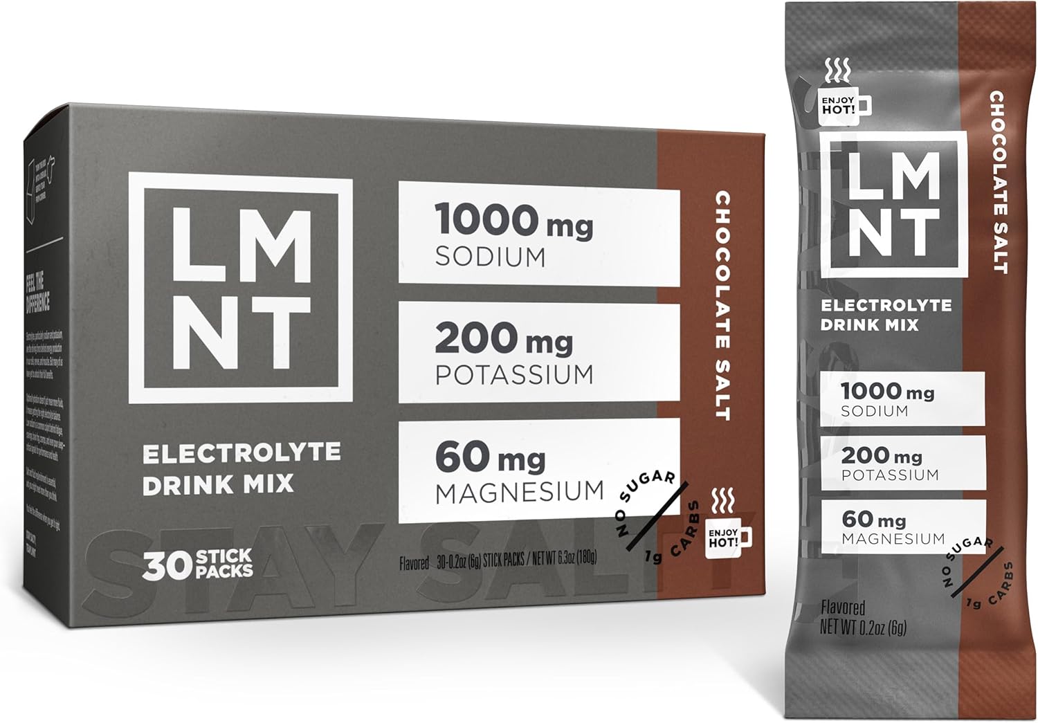 LMNT Zero Sugar Hot Chocolate Mixer - Rich Chocolate Salt Flavor