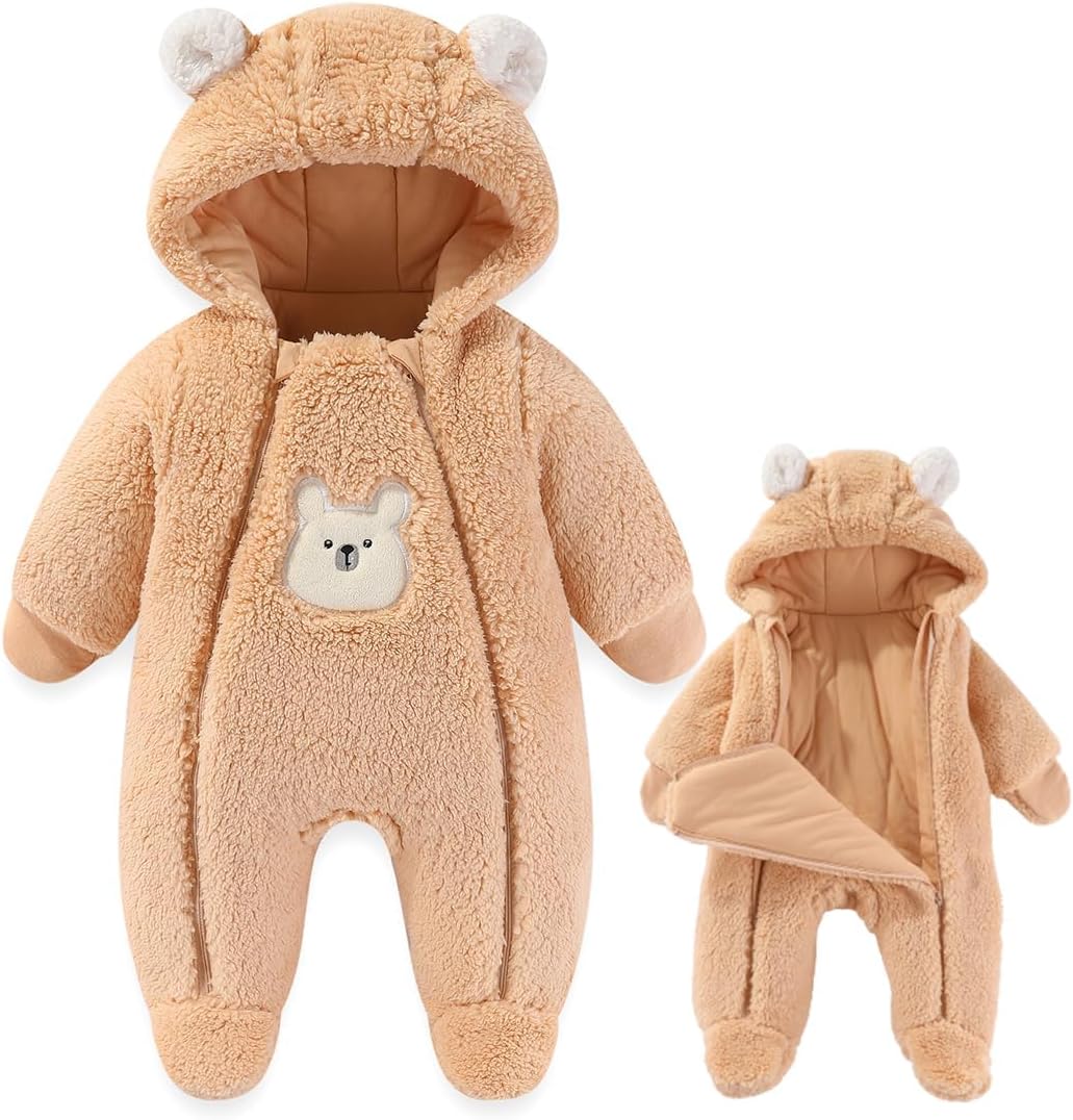 Fairy Baby Newborn Winter Snowsuit Bear Thick Romper for Infants