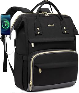 LOVEVOOK Laptop Backpack for Women with USB Port and Waterproof Design