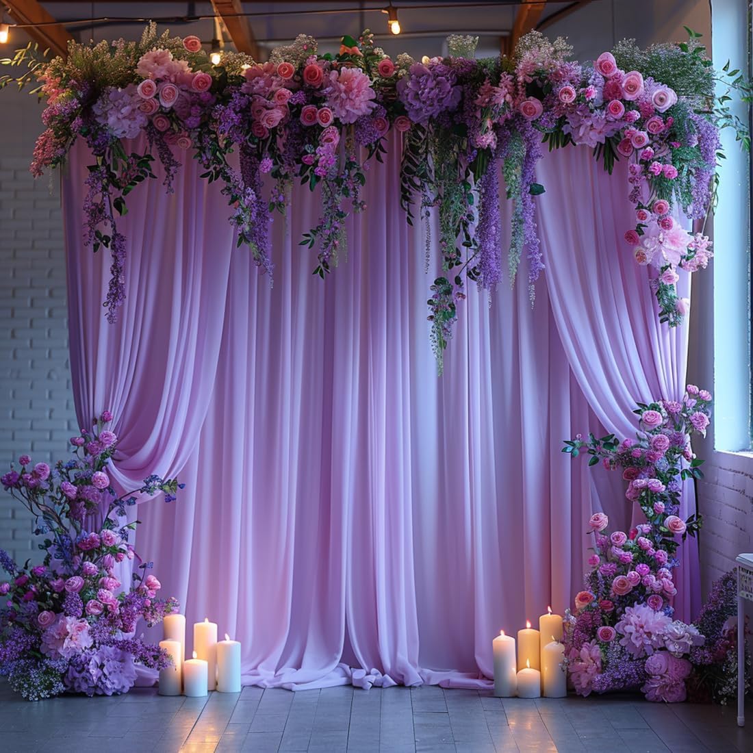 30x10ft Wrinkle Free Lavender Backdrop Curtain for Parties
