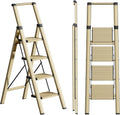 4 Step Ladder Folding Step Stool with Handgrip - Stable Indoor Reach
