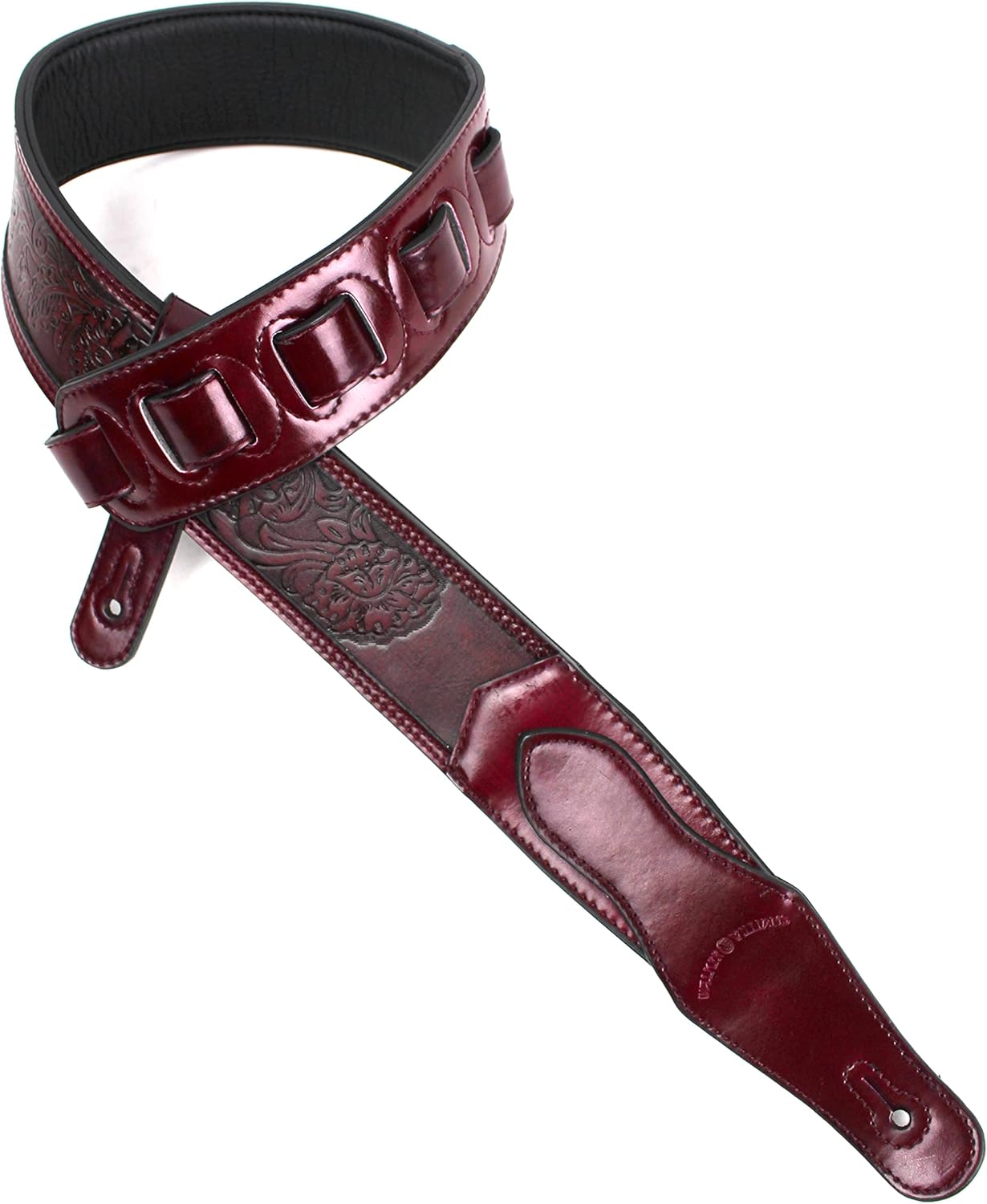 Walker & Williams LID-06 Sangria Purple Leather Guitar Strap