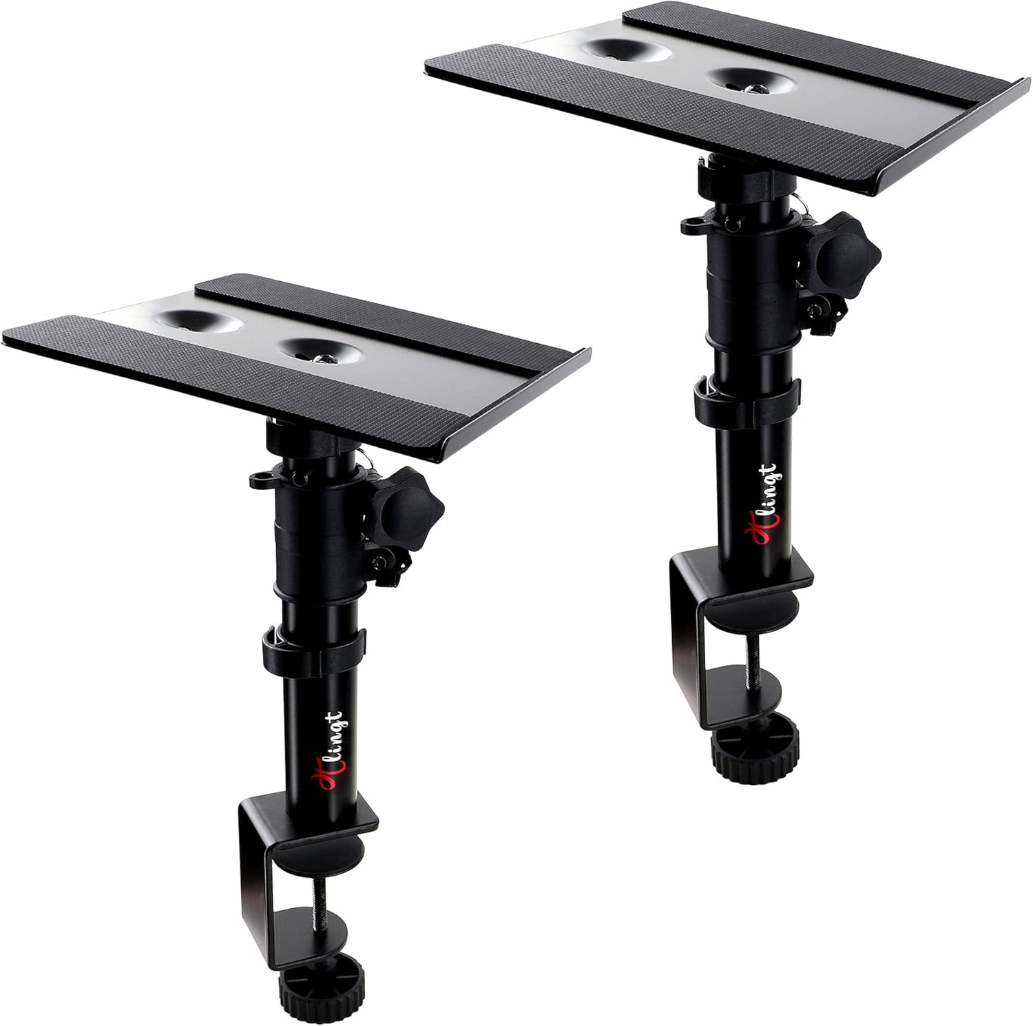 Tlingt Desktop Speaker Stands - Tilted Angle, Metal Tray, Set of 2
