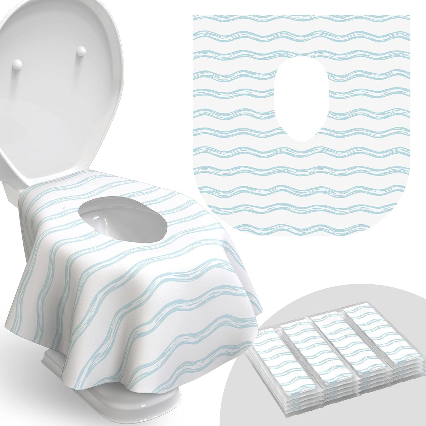 Relyo Disposable Toilet Seat Covers - 20 Pack - Waterproof for Kids & Adults - Travel Friendly