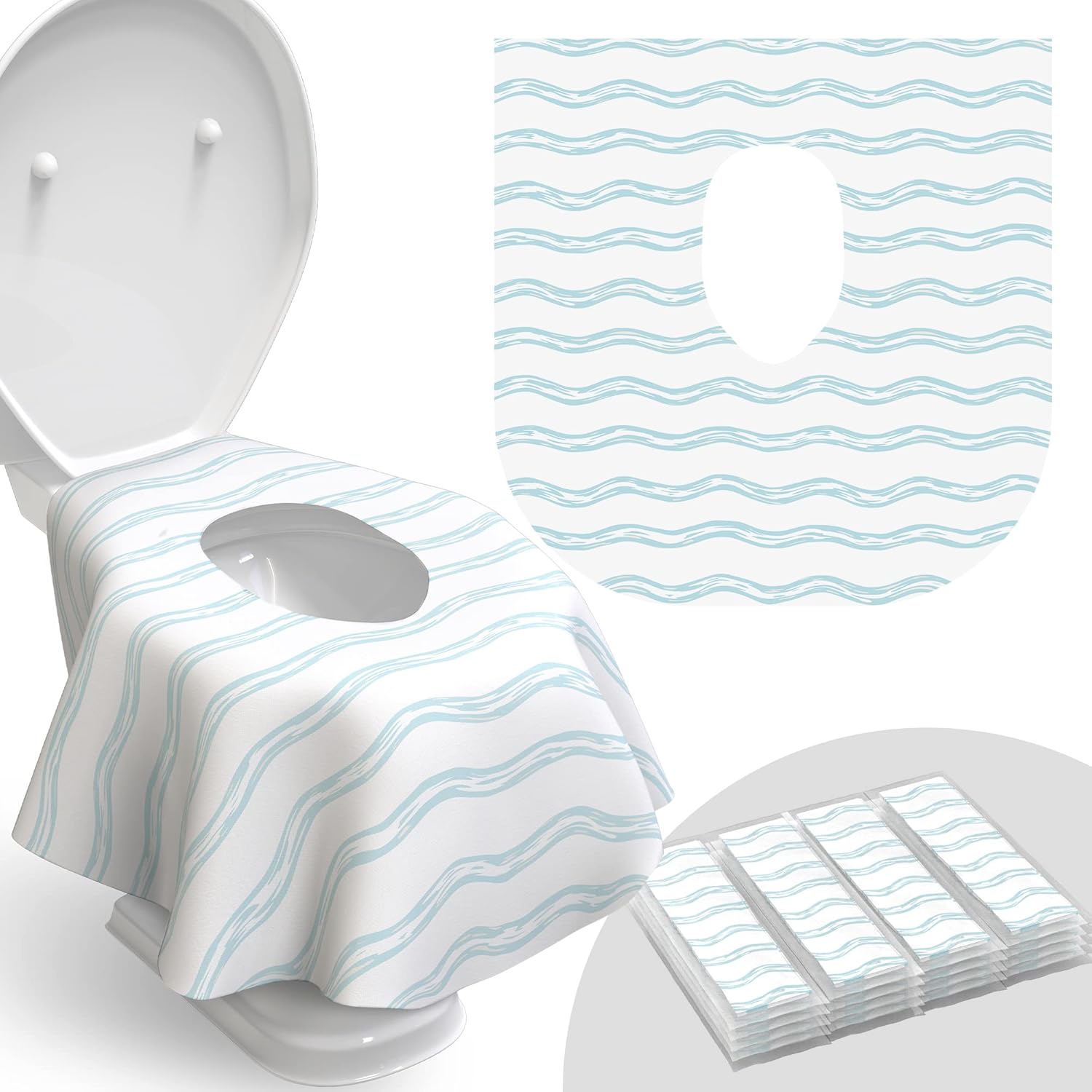 Relyo Disposable Toilet Seat Covers - 20 Pack - Waterproof for Kids & Adults - Travel Friendly