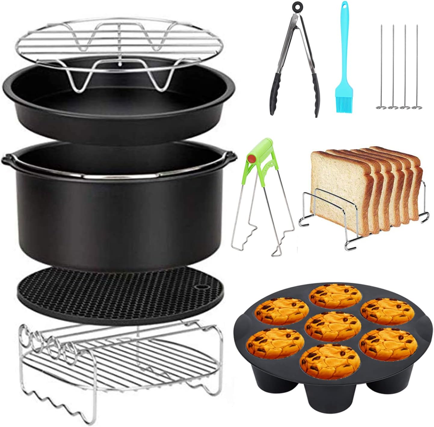 I-MOGOO 10-Piece Air Fryer Set for Ultimate Cooking Versatility